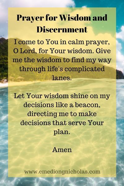 Prayer for Wisdom and Discernment