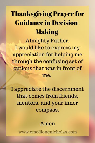 Thanksgiving Prayer for Guidance in Decision-Making
