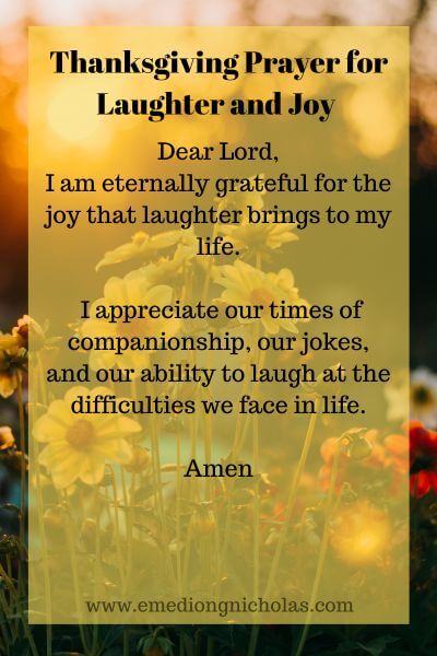 Thanksgiving Prayer for Laughter and Joy