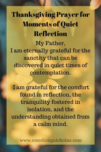 Thanksgiving Prayer for Moments of Quiet Reflection